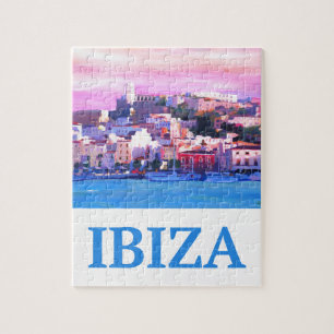 Puzzle Ville et port d'Ibiza de rétro affiche vieux