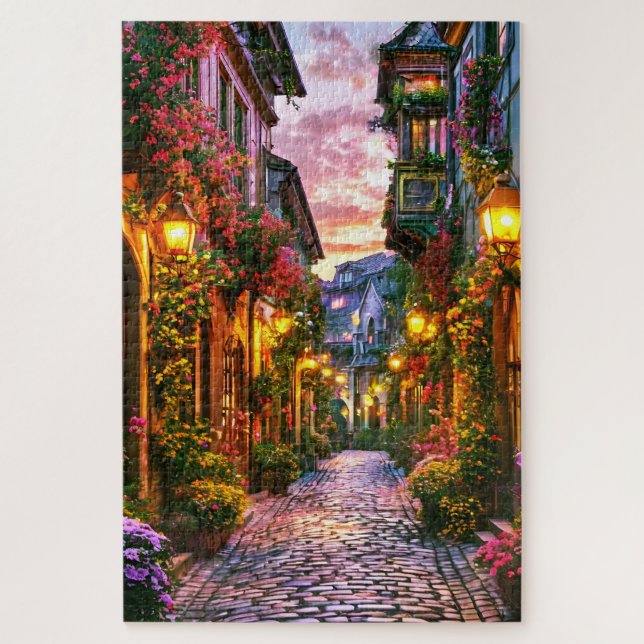 Puzzle Ville magique au coucher du soleil (Vertical)