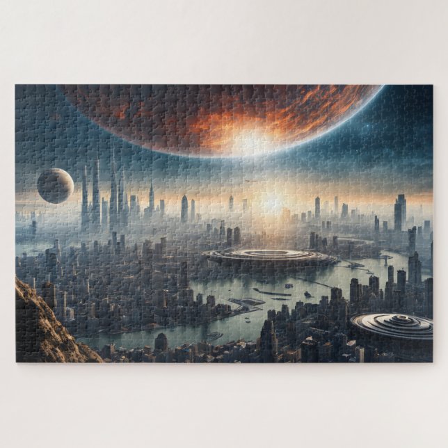 Puzzle Ville sur une autre planète (Horizontal)
