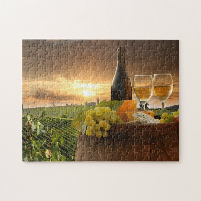 Puzzle Vin Blanc Avec Barre Sur Vignoble En Chianti (Horizontal)