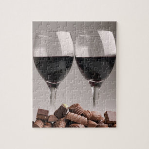 Puzzle vin rouge aux chocolats