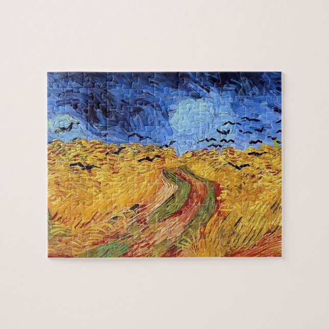 Puzzle Vincent Van Gogh - Champ de blé avec corbeaux noir (Horizontal)