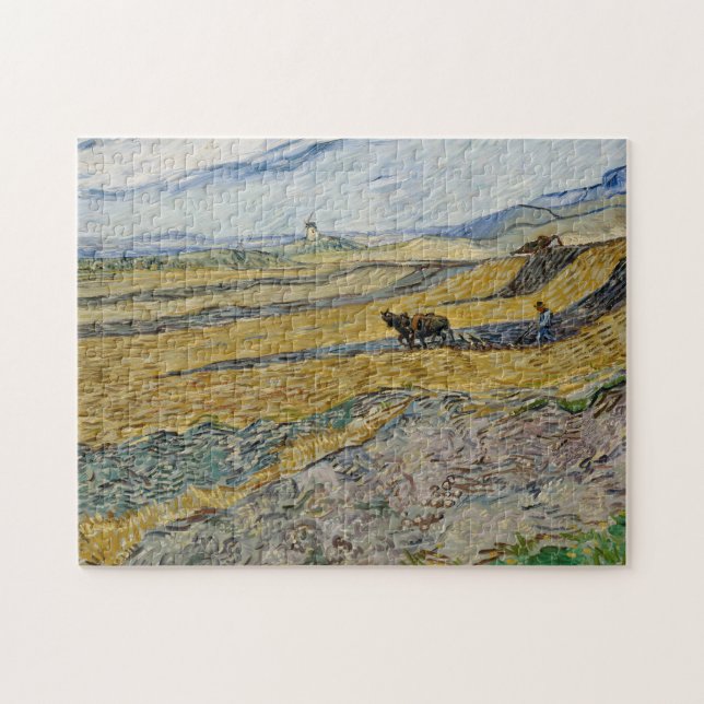 Puzzle Vincent Van Gogh, Enfermé Field avec Plowman (Horizontal)