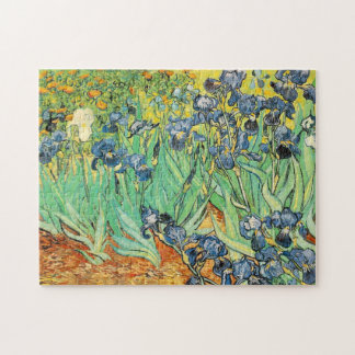 Puzzle Vincent van Gogh Irises Fleurs bleu vert