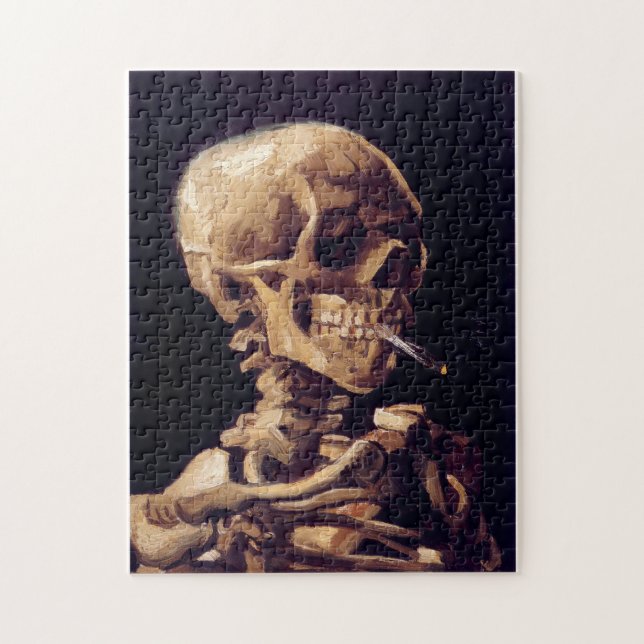 Puzzle Vincent van Gogh - squelette de tabagisme de crâne (Vertical)