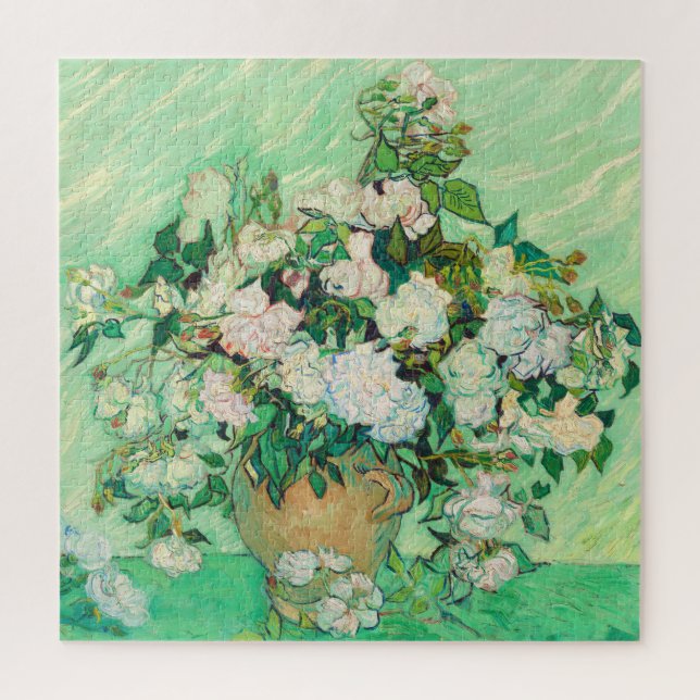 Puzzle Vincent Van Gogh Vase avec des roses roses roses (Vertical)