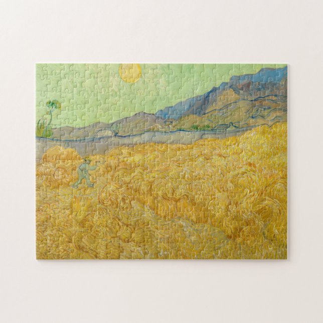 Puzzle Vincent van Gogh - Wheatfield avec une Faucheuse (Horizontal)