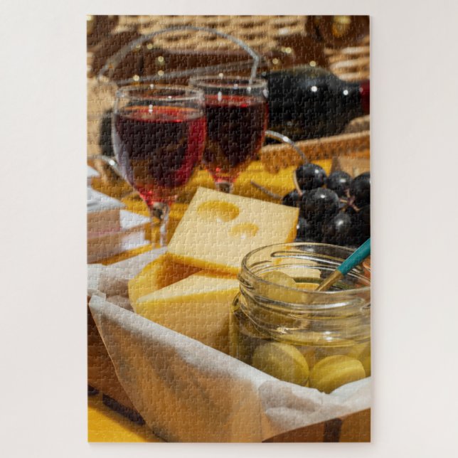 Puzzle Vins, fromages et pochettes d'olivier gourmands 10 (Vertical)