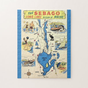 Puzzle Vintage 11x14 lac Sebago Maine