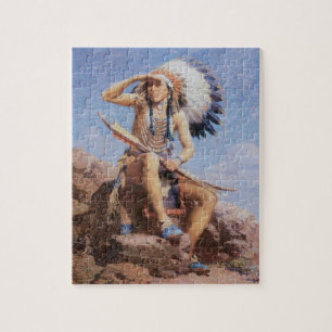 Puzzle Vintage Amérindien, The Scout par Leigh