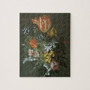 Puzzle Vintage baroque, fleurs de vase de nature morte fl