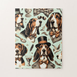 Puzzle Vintage Basset Hound sans joint
