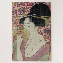 Vintage beau portrait Geisha avec peigne d'art