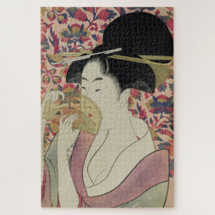 Puzzle Vintage beau portrait Geisha avec peigne d'art