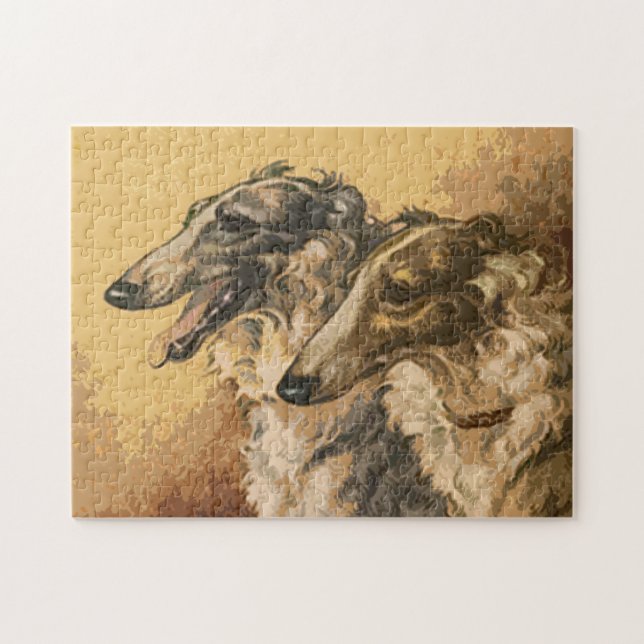 Puzzle Vintage Borzoi Duo (Horizontal)