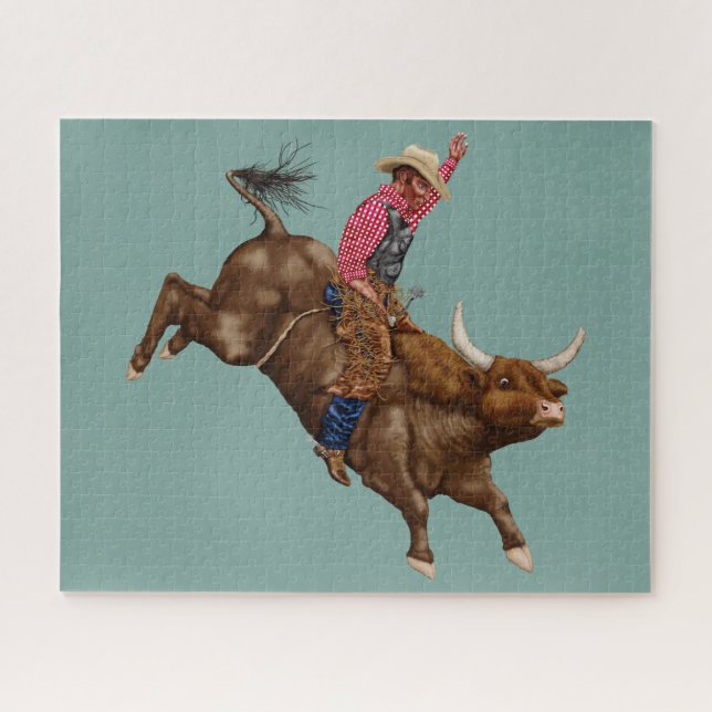 Puzzle Vintage bull équitation cowboy (Horizontal)