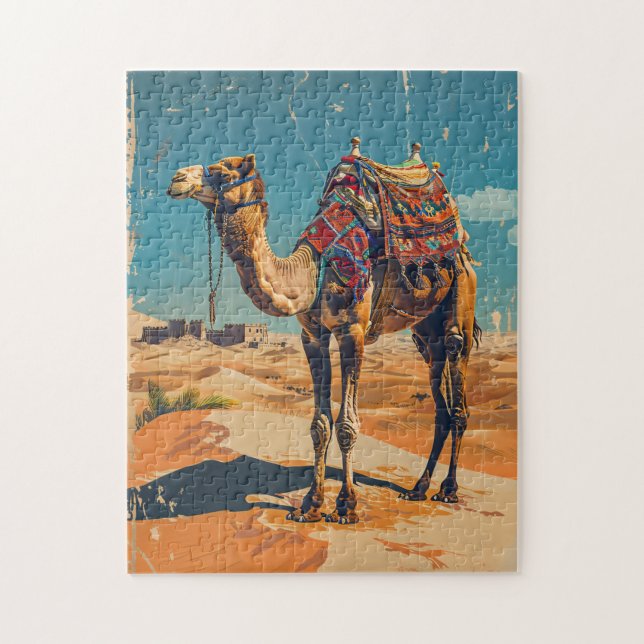 Puzzle Vintage Camel Retro Desert Art (Vertical)