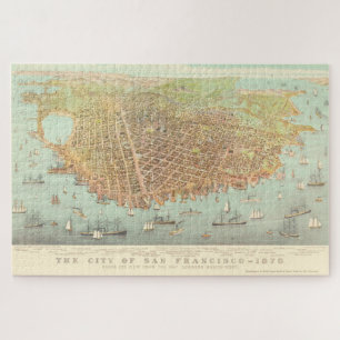 Puzzle Vintage City of San Francisco Restored Map, 1878