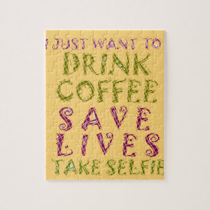 Puzzle Vintage Coffee Save Lives and Take Selfies