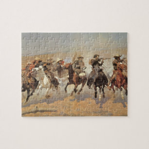 Puzzle Vintage Cowboys, une touche pour le bois par Remin