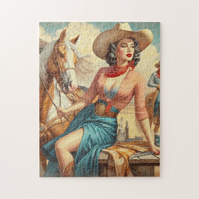 Puzzle Vintage Cowgirl (Vertical)