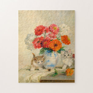 Puzzle Vintage Cute Kittens Meta Plückebaum's Painting