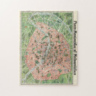 puzzle vintage de carte de Paris