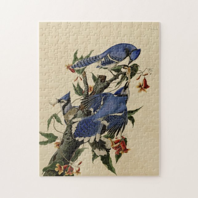 Puzzle vintage de geai bleu (Vertical)