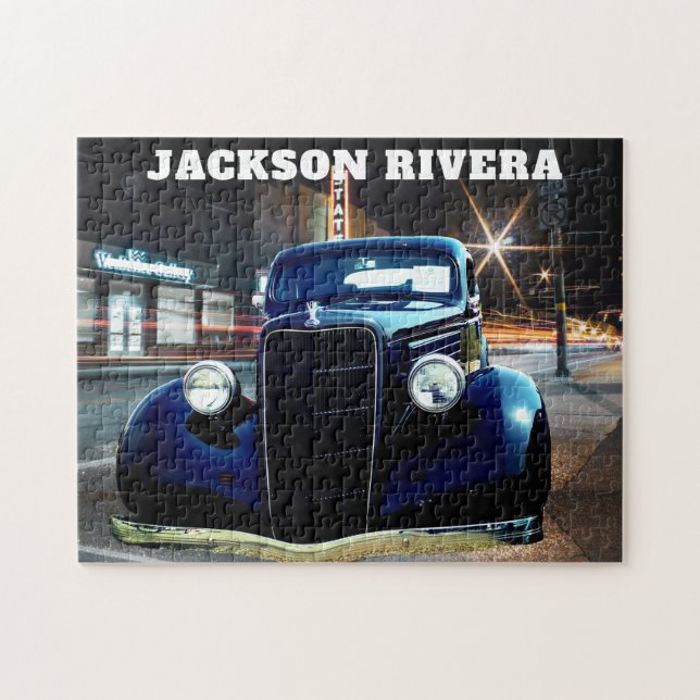Puzzle vintage de scie noire (Horizontal)