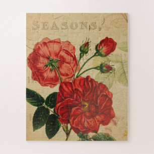 Puzzle Vintage Decoupage Ephemera Roses 