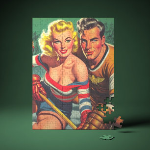 Puzzle Vintage fille de hockey