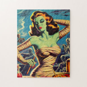 Puzzle Vintage fille maman horreur