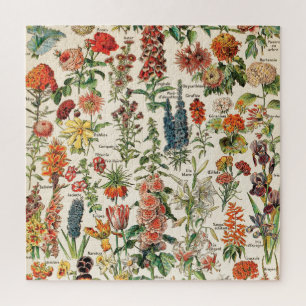 Puzzle Vintage Flowers by Adolphe Millot