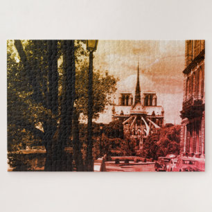 Puzzle Vintage France Paris notre dame île saint louis
