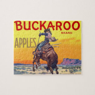 Puzzle Vintage Fruit Crate Étiquette Art, Pommes Buckaroo