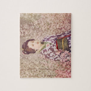Puzzle Vintage Geisha et la fleur des cerisiers