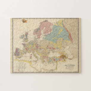 Puzzle Vintage Geological Map of Europe (1856)