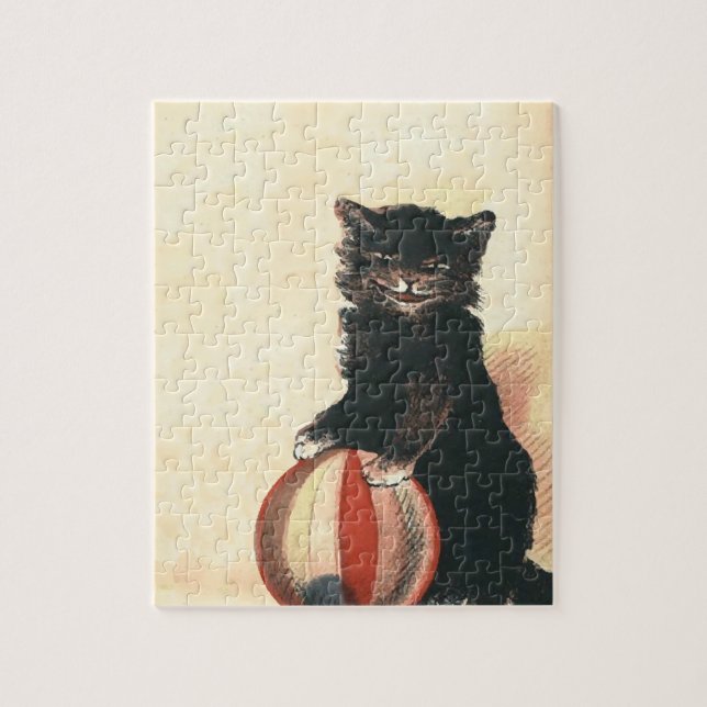 Puzzle Vintage HALLOWEEN Chat noir (Vertical)