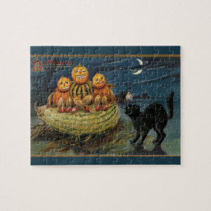Puzzle Vintage Halloween Pumpkins
