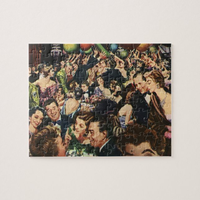 Puzzle Vintage Hollywood thème Fancy Party avec ballons (Horizontal)