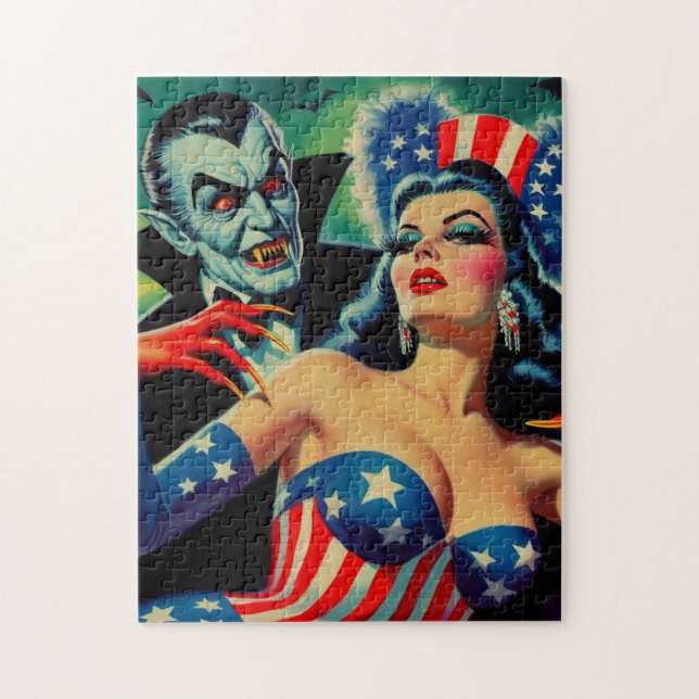 Puzzle Vintage horreur vampire fille (Vertical)