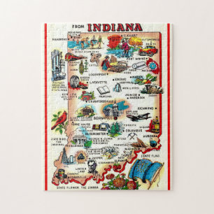 Puzzle Vintage Indiana Illustré 11x14