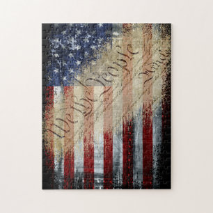Puzzle Vintage Industriel We The People American Flag