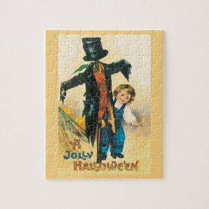 Puzzle Vintage Jolly Halloween Épouvantail Ellen Clapsadd