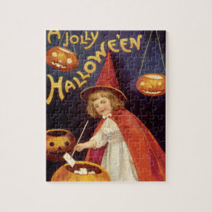 Puzzle Vintage Jolly Halloween Witch par Ellen Clapsaddle