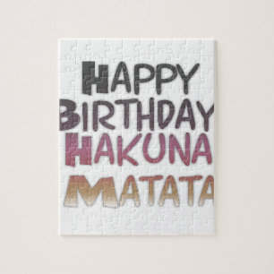 Puzzle Vintage Joyeux Anniversaire Hakuna Matata Purple I
