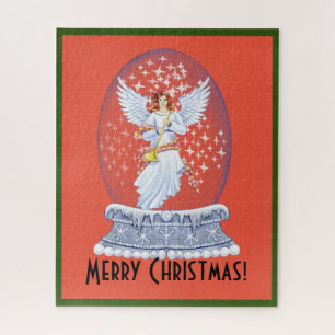 Puzzle Vintage Joyeux Noël Angle Sparkling Snowglobe