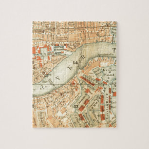 Puzzle Vintage London River Thames Carte accessoires et c