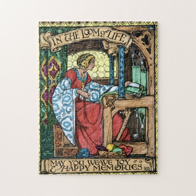Puzzle Vintage Loom of Life Illustration | Arts & Crafts  (Vertical)