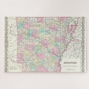 Puzzle Vintage Map of Arkansas